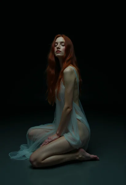 Ethereal Chiaroscuro Woman Portrait