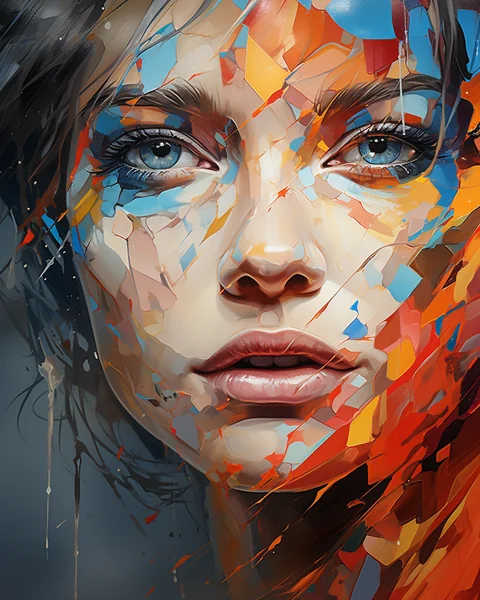 Colorful Abstract Woman Canvas Art