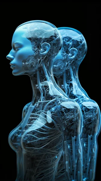 Organic Robot Woman Portrait