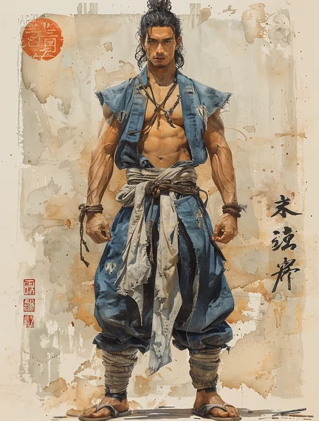 Kung Fu Anime Character Concept Art