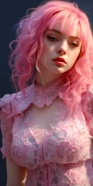 Pink Lace Dress Fashion Editorial