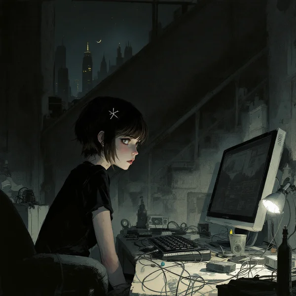 Cyber Lain Room Concept Art