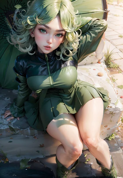 Anime Heroine Tornado Fantasy Art
