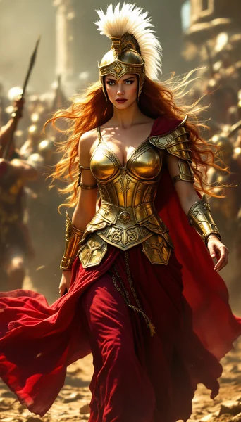 Ancient Female Warrior Epic AI Art