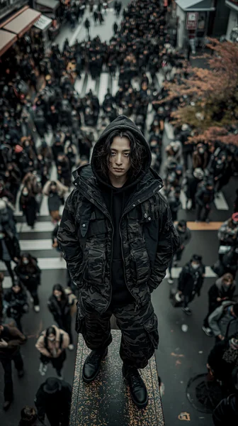 Techwear Model Shibuya Crosswalk