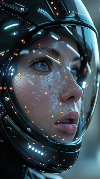 Cyberpunk Helmet Editorial Portrait
