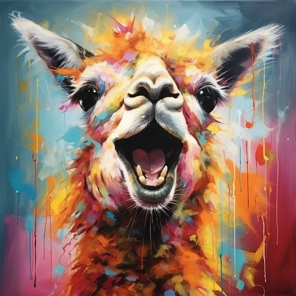 Cute Llama Sticker Illustration