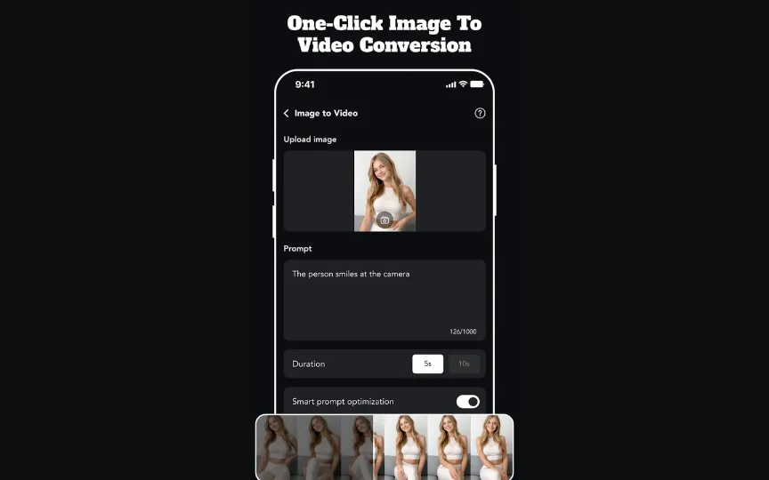 One-Click Image to Video Conversion Workspace