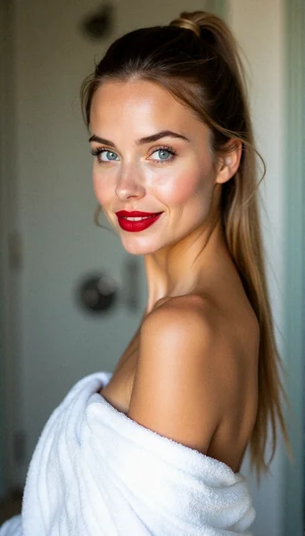 Serene Towel Portrait Natural Light