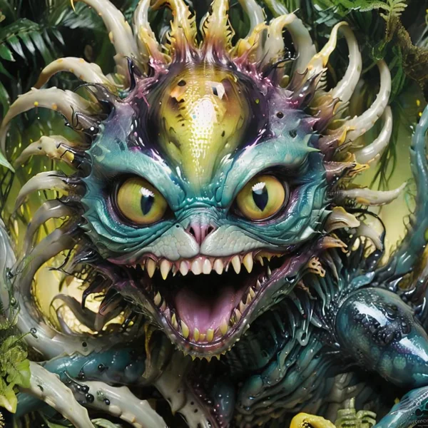 Ferrofluid Cat-Raptor Monster