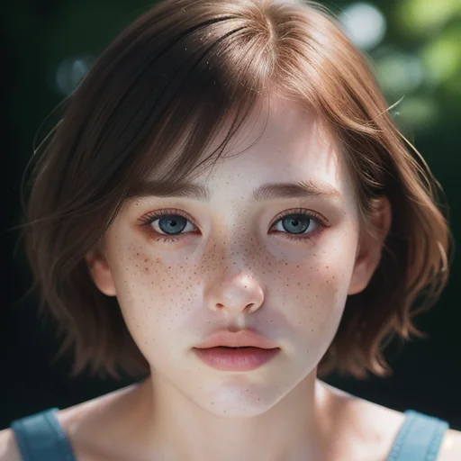 Freckled Woman Natural Portrait