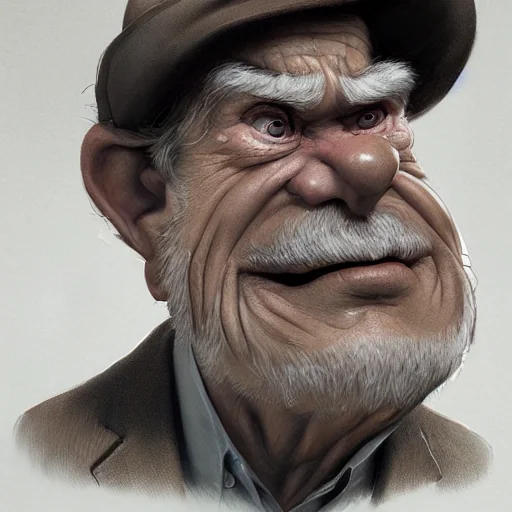 Pixar Style Old Man Caricature