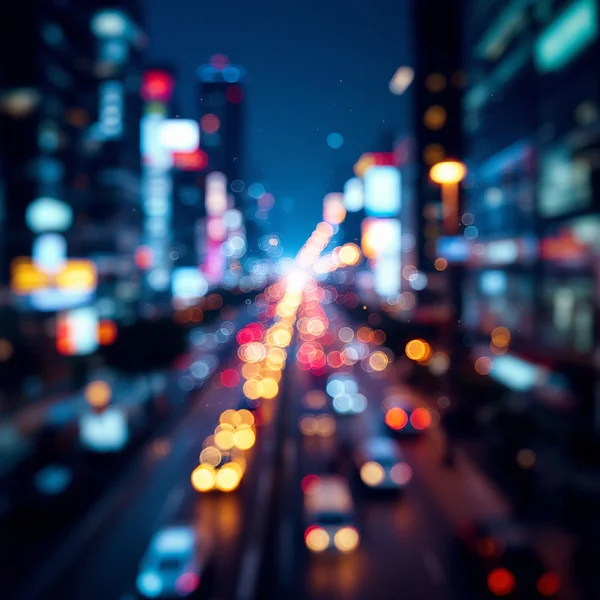 Smart City with Blurred Background Light Effect