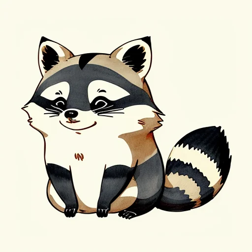Ghibli Style Raccoon Illustration