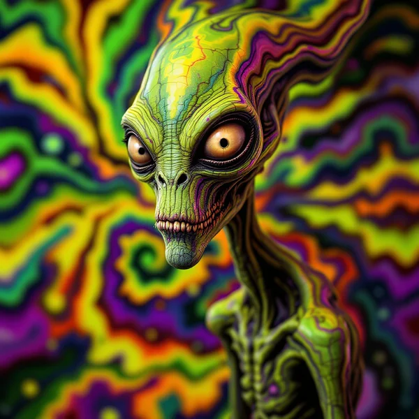 Psychedelic Alien 3D Rendering