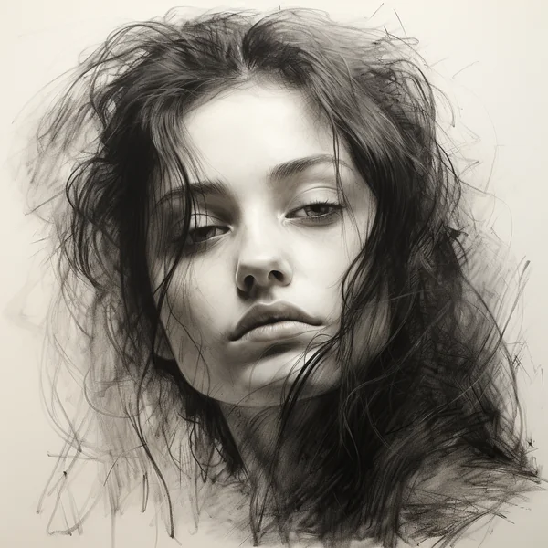Graphite Pencil Woman Drawing