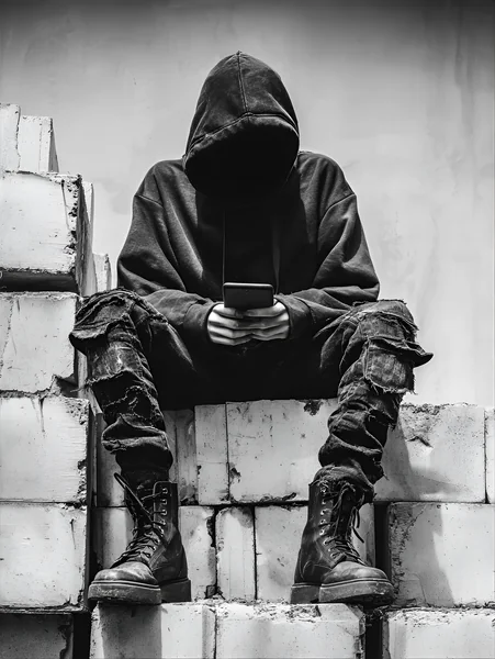 Fashion Photography of Hooded Figure in Urban Industrial Setting