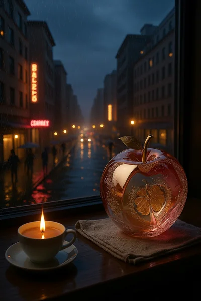Cozy Rainy City Window Scene
