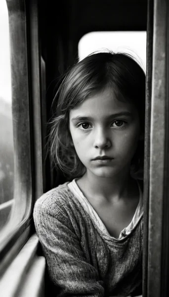 Cinematic Black and White Train Portrait