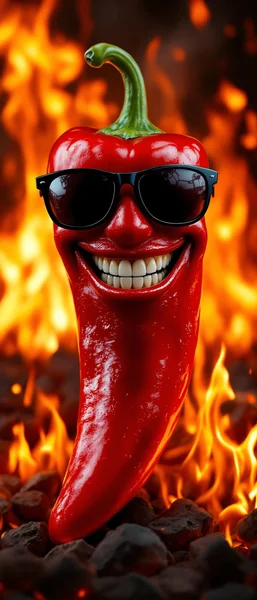 Anthropomorphic Chili Pepper Studio Shot