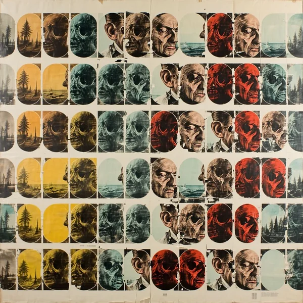 Vintage Screen Print Collage Art