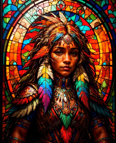 Psychedelic Stained Glass Portrait