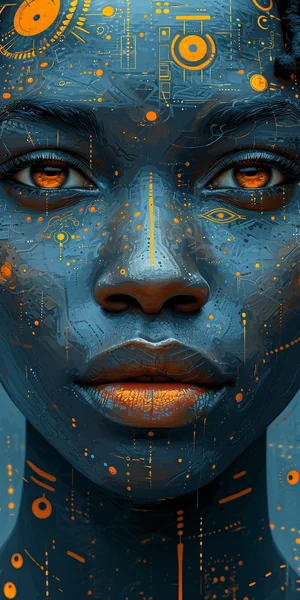 Afrofuturism Female Face Poster Art