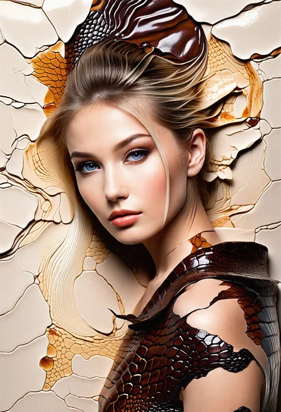 High Fashion Reptile Couture Portrait