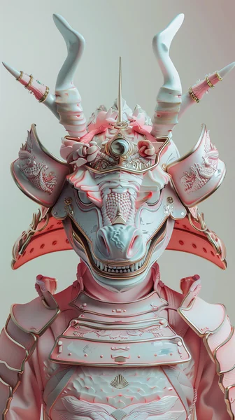 Pink Samurai Armor AI Portrait