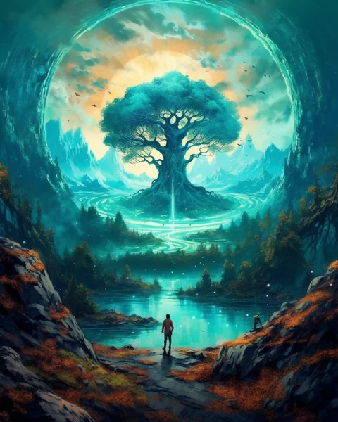 Fantasy Poster Person Above Tree