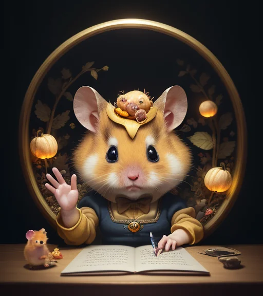 Cute Hamster Blogger Fantasy Art