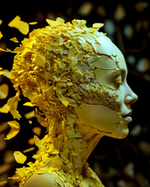 Surreal Domino Anatomy Woman Head