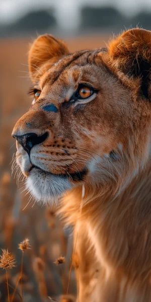 Lion Close-Up Wildlife Portrait
