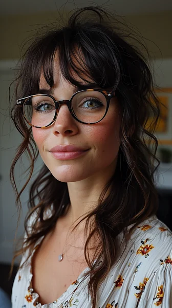 Cute Nerdy Woman Portrait Photo