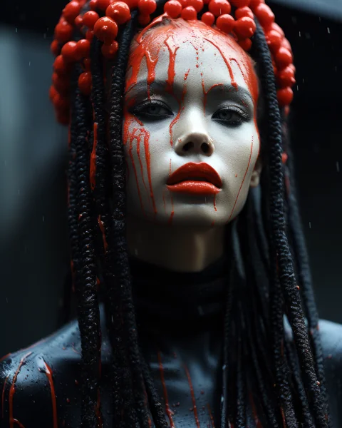 Goth Vampire Lipstick Portrait