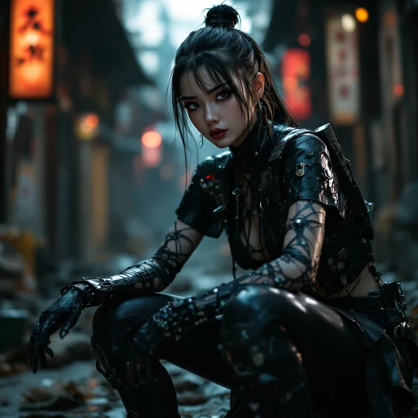 Dystopian Cyberpunk Girl Portrait