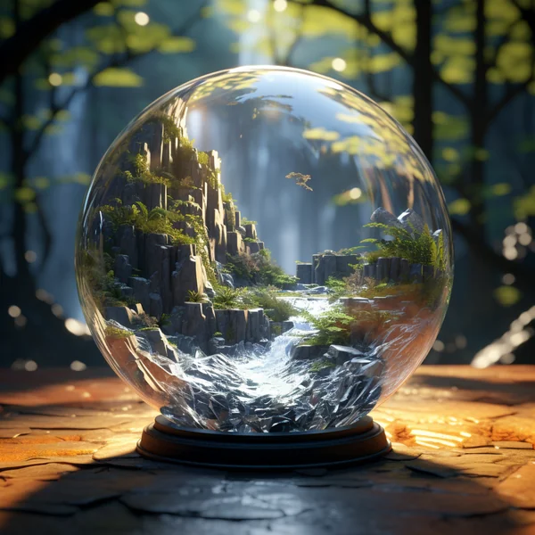 World Within a Glassbowl 8K Illustration