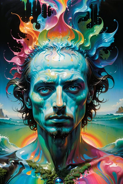 Psychedelic Bioluminescent Man