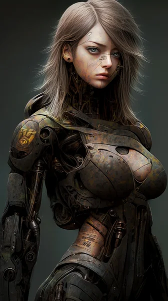 Cyberpunk Cyborg Woman Portrait