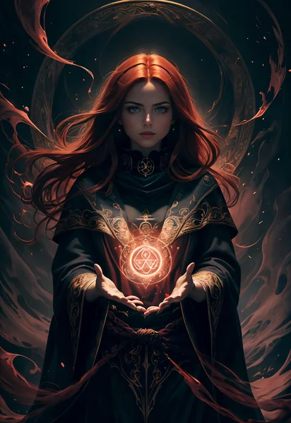 Dark Warlock Casting Spell Fantasy Art