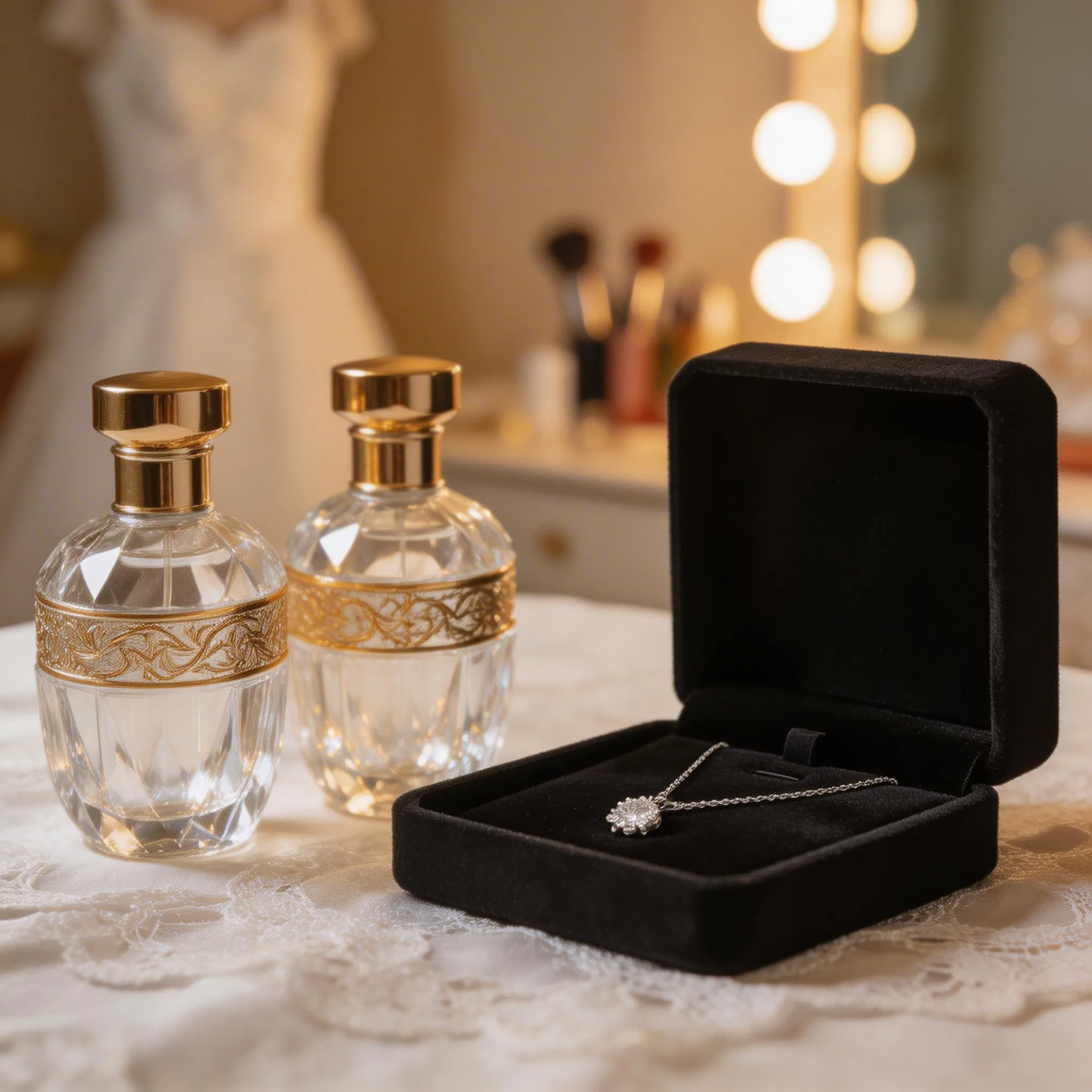 A Close-up Cinematic Shot Of A Wedding Gift...