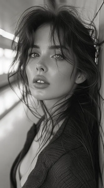 Black and White Subway Woman