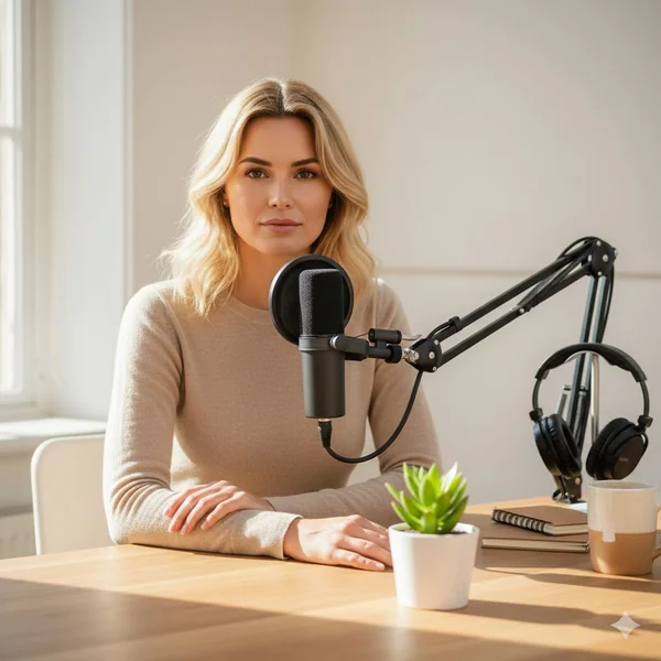 Minimalist Podcast Studio Portrait