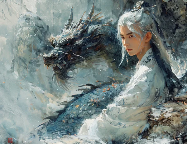 Chinese Fairy Tale Boy and Dragon