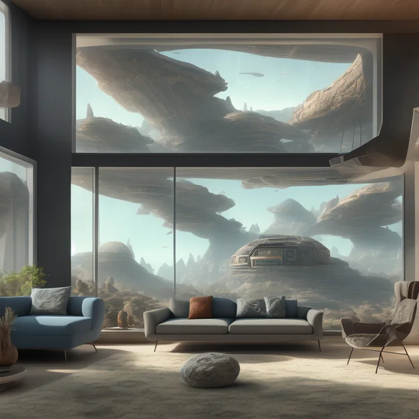 Martian View Living Room Fantasy