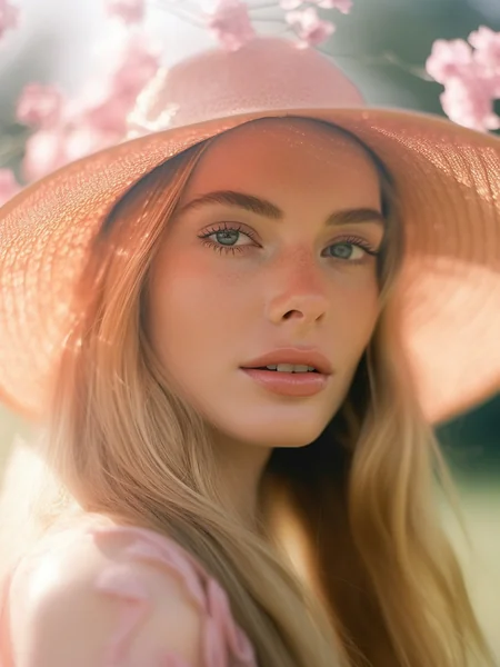 Pastel Spring Woman Portrait