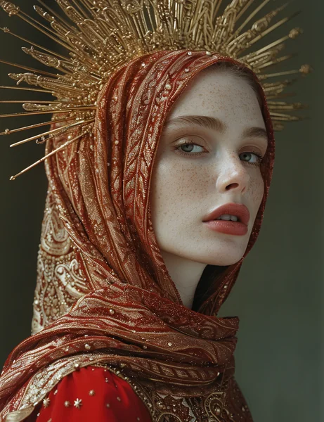 Celestial Queen in Red Veil