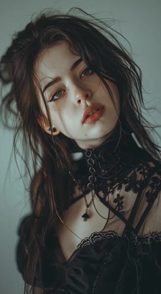 Cute Gothic Girl Fashion Portrait