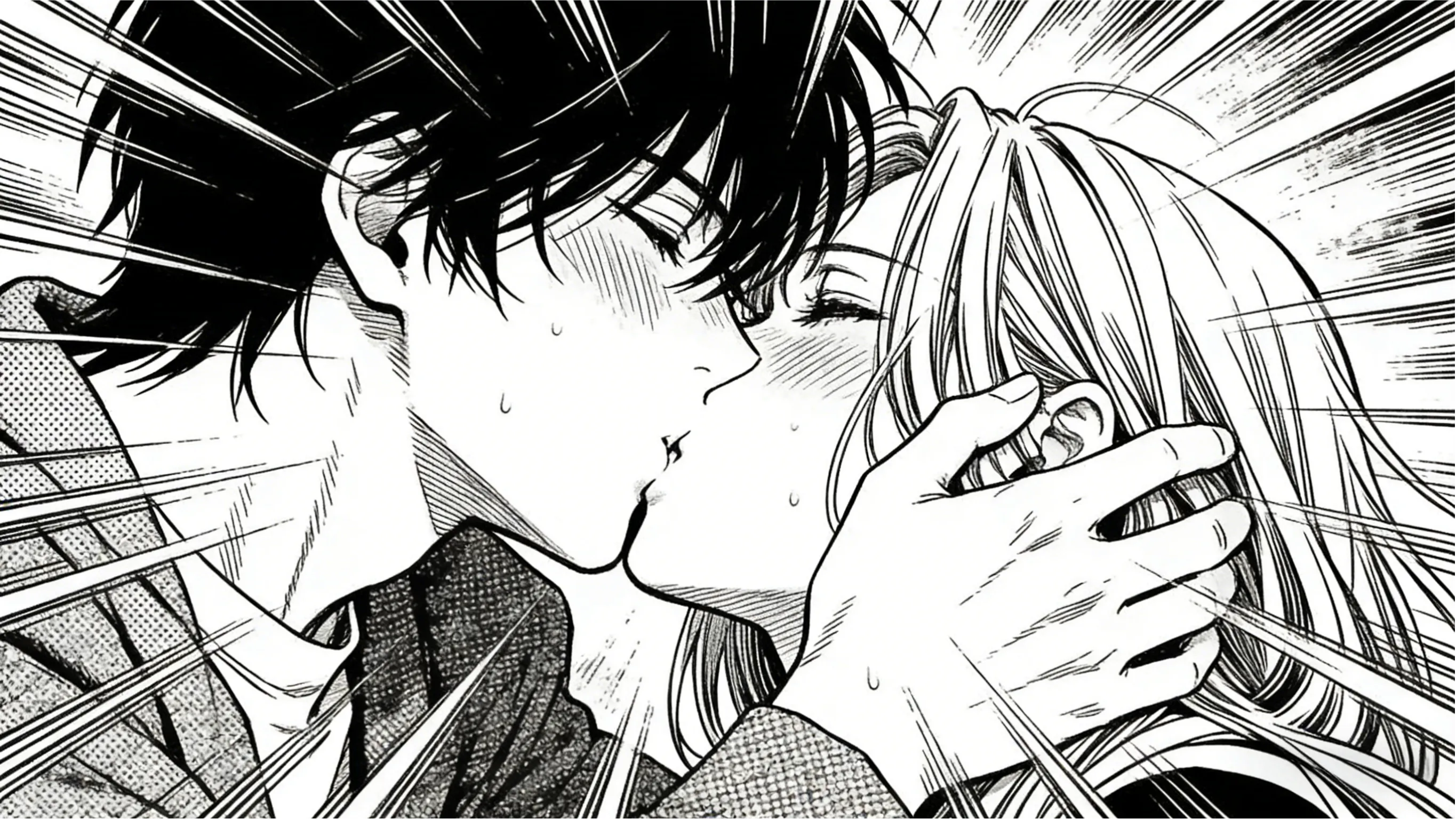 Professional Manga Style, A High-contrast Black And...