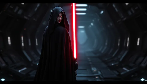 Female Sith Lord Dark Corridor Scene
